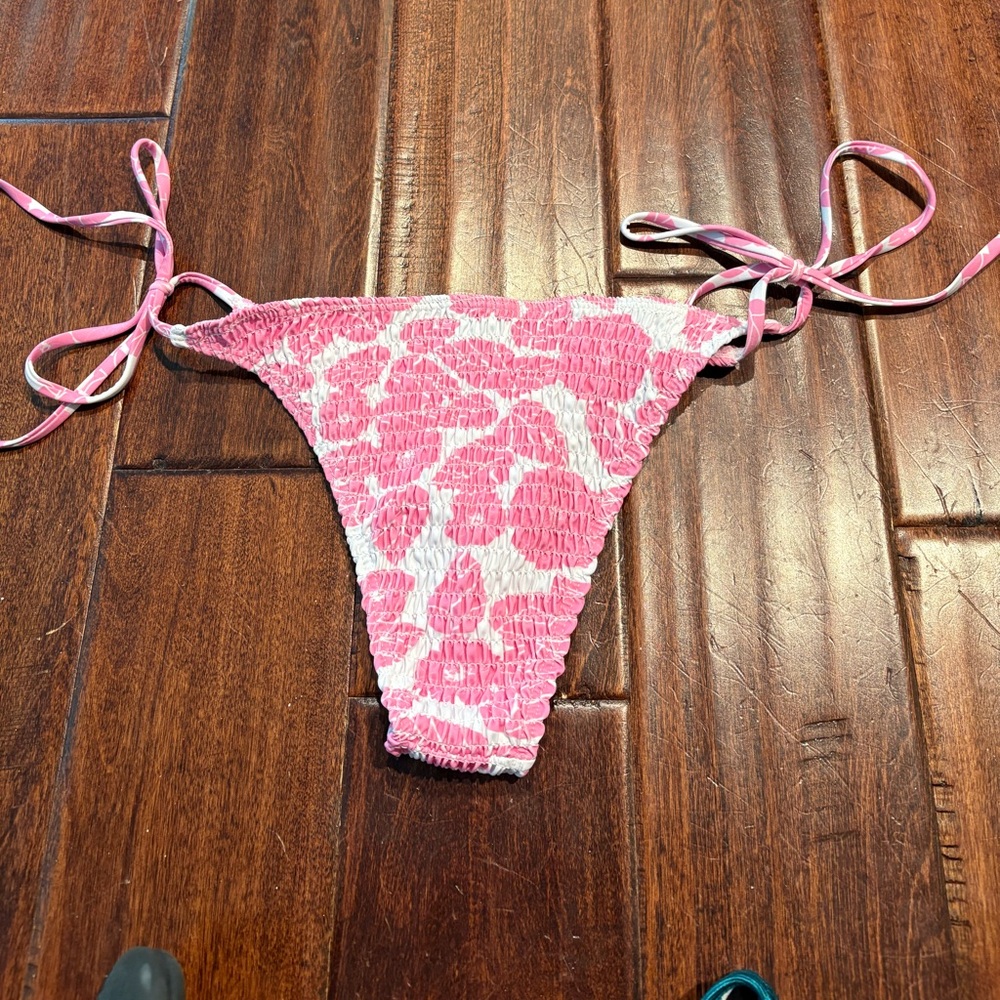 Pink and White Bikini Bottom